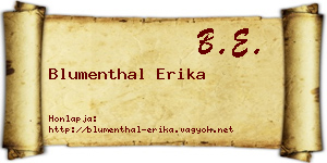 Blumenthal Erika névjegykártya